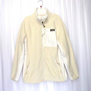 L L Bean Mountain Classic Windproof Fleece Jacket Women Sz Large Regular Natural